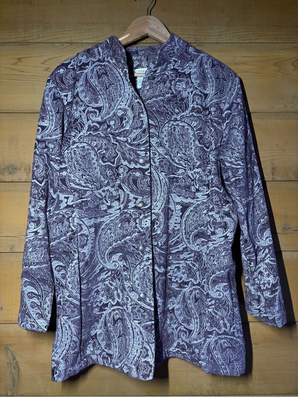 Coldwater Creek Purple Paisley Jacket- Size Large- Tapestry Lightweight Fall